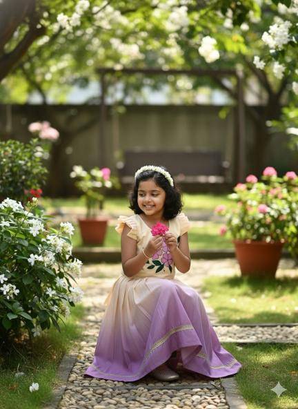 Dhanlaxmi Flower Silk Purple Wholesale children fashion